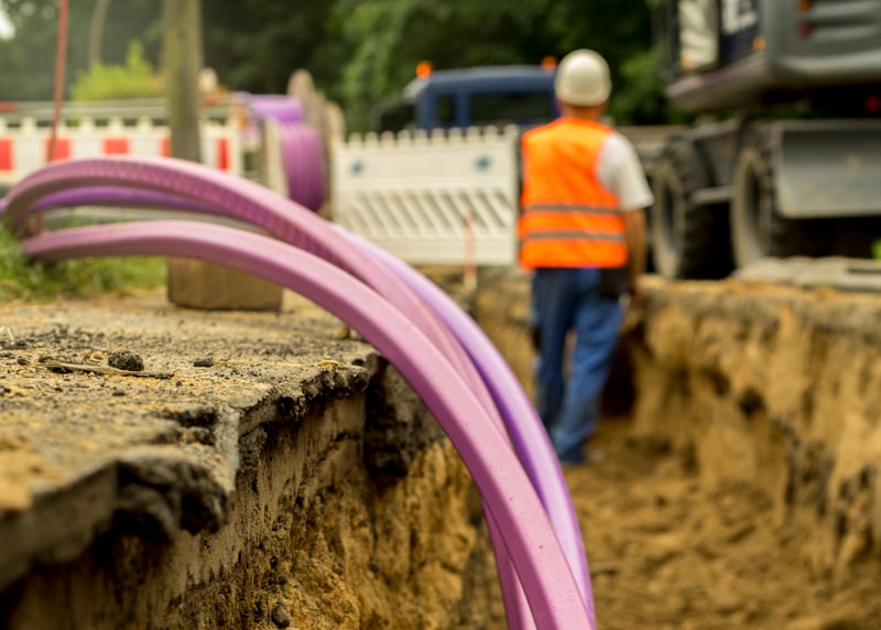 Fibre optic cables in a trench representing physical network infrastructure